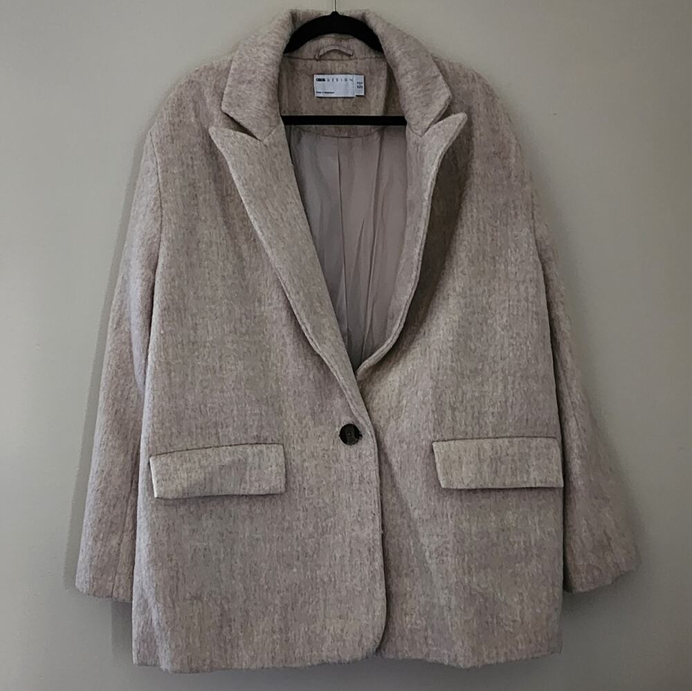 NEW ASOS DESIGN Oversized Grandad Jacket in Cream